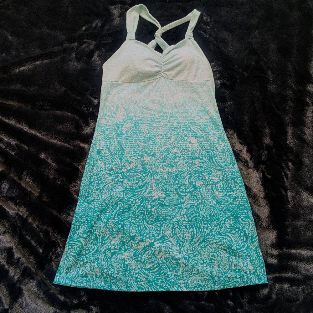Beautiful Dakini Summer Dress - Turquoise Ombre Patterned Mini / Midi